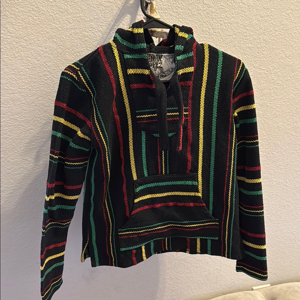 Senor Lopez Striped Baja Hoodie- Rasta